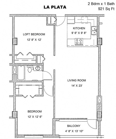 Residences at Capitol Heights Apartment Homes in Denver, Colorado La Plata Floor Plan